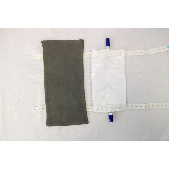 Gray Flannel Cotton 500mL - 600mL Leg Bag Cover - Picture 6 of 6